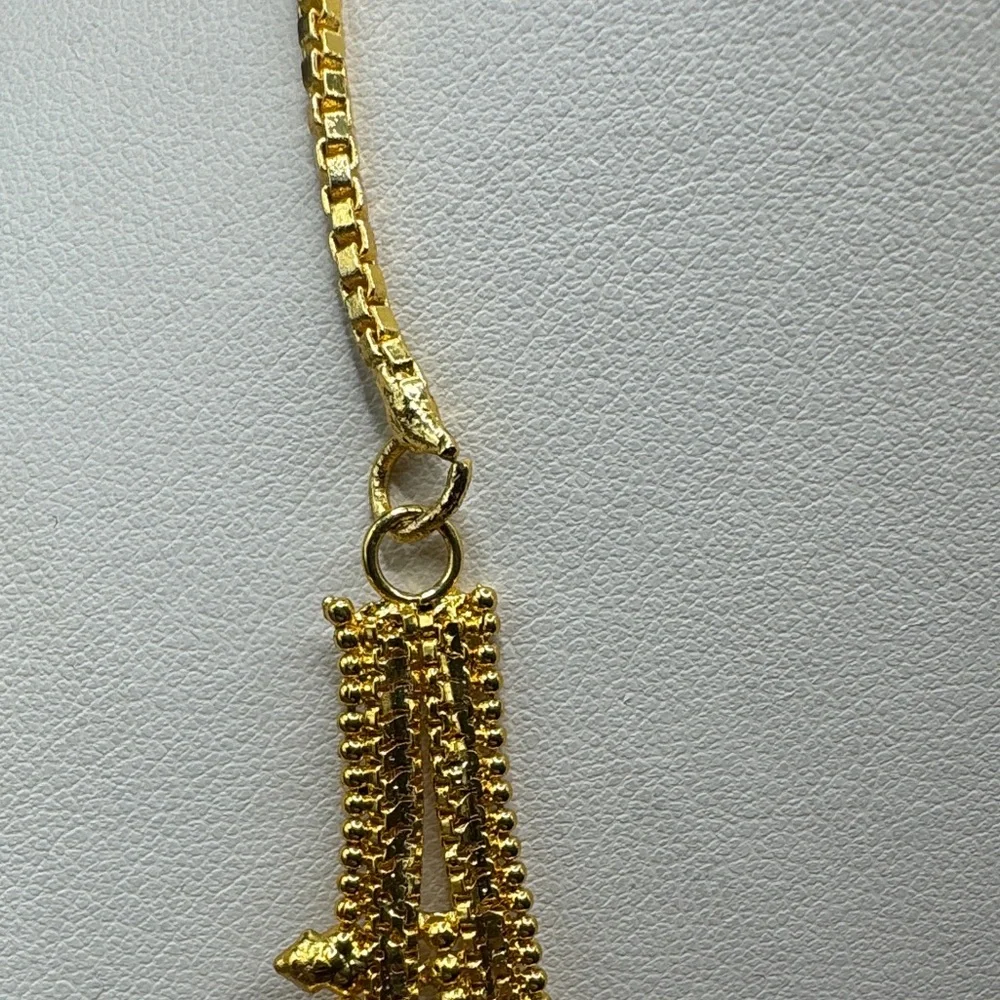 Bollywood Indian Gold Tone Necklace and Earring Set